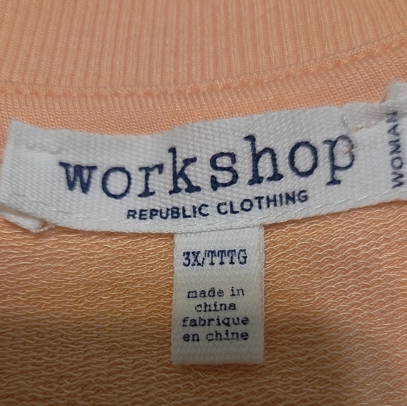 Workshop Republic Clothing Women's Long Sleeve Top Peach Size 3X - Picture 4 of 10